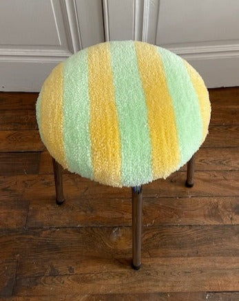 Tabouret tufté/ Jaune et vert