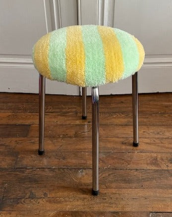 Tabouret tufté/ Jaune et vert